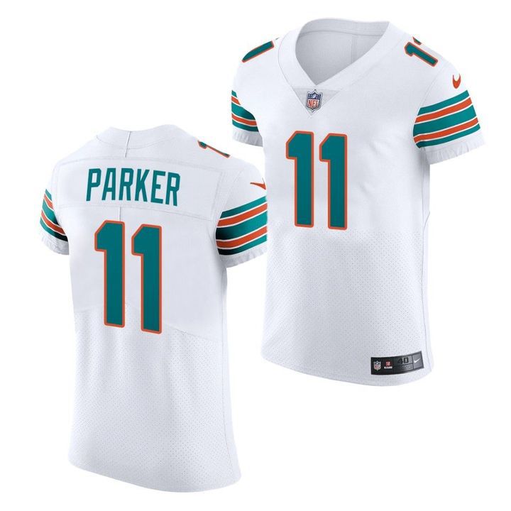 Men Miami Dolphins #11 DeVante Parker Nike White Vapor Elite NFL Jersey->miami dolphins->NFL Jersey